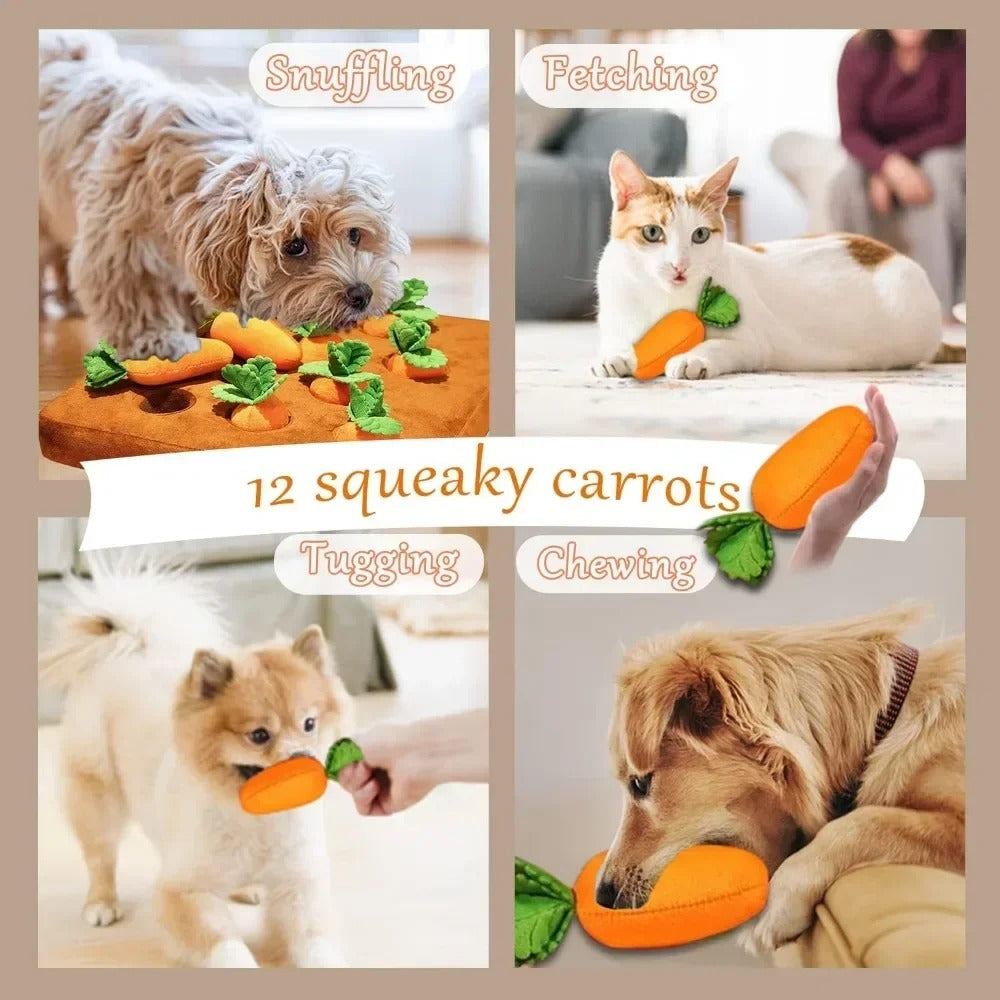 Interaktiv Plush Morots Hundleksak - Morots Snuffle Mat för Hundar