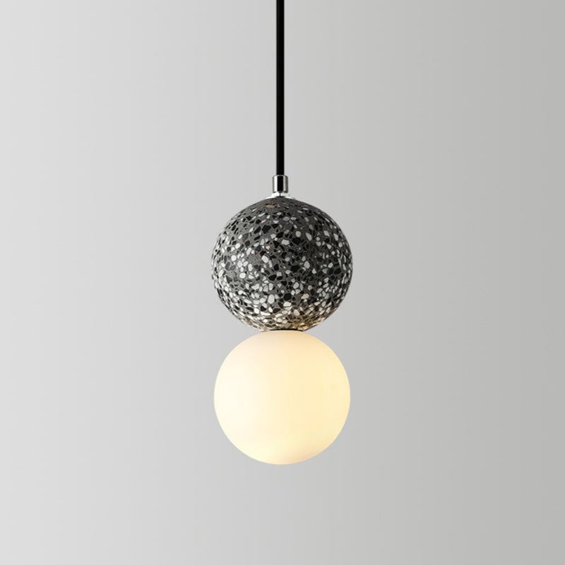 LumoSphere - Modern LED Hänglampa Svart Vit Glas