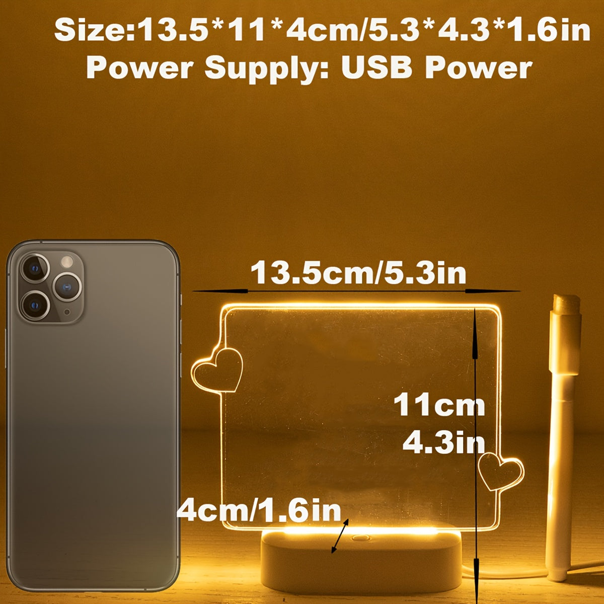 LoveGlow - USB 3D Kärlekshjärta Nattlampa