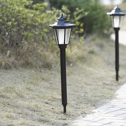 Solar trädgårdslampa med LED – utomhusbelysning för terrass och trädgård i klassisk lampdesign