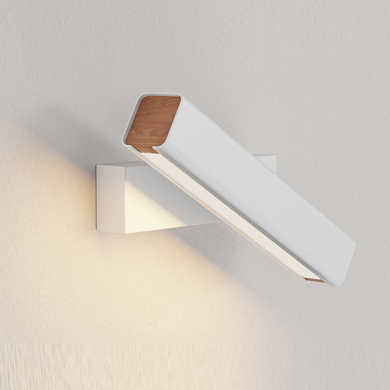 Aqsa Modern LED Vägglampa Inre Dimmbar Rektangulär Metall/Trä Vardagsrum