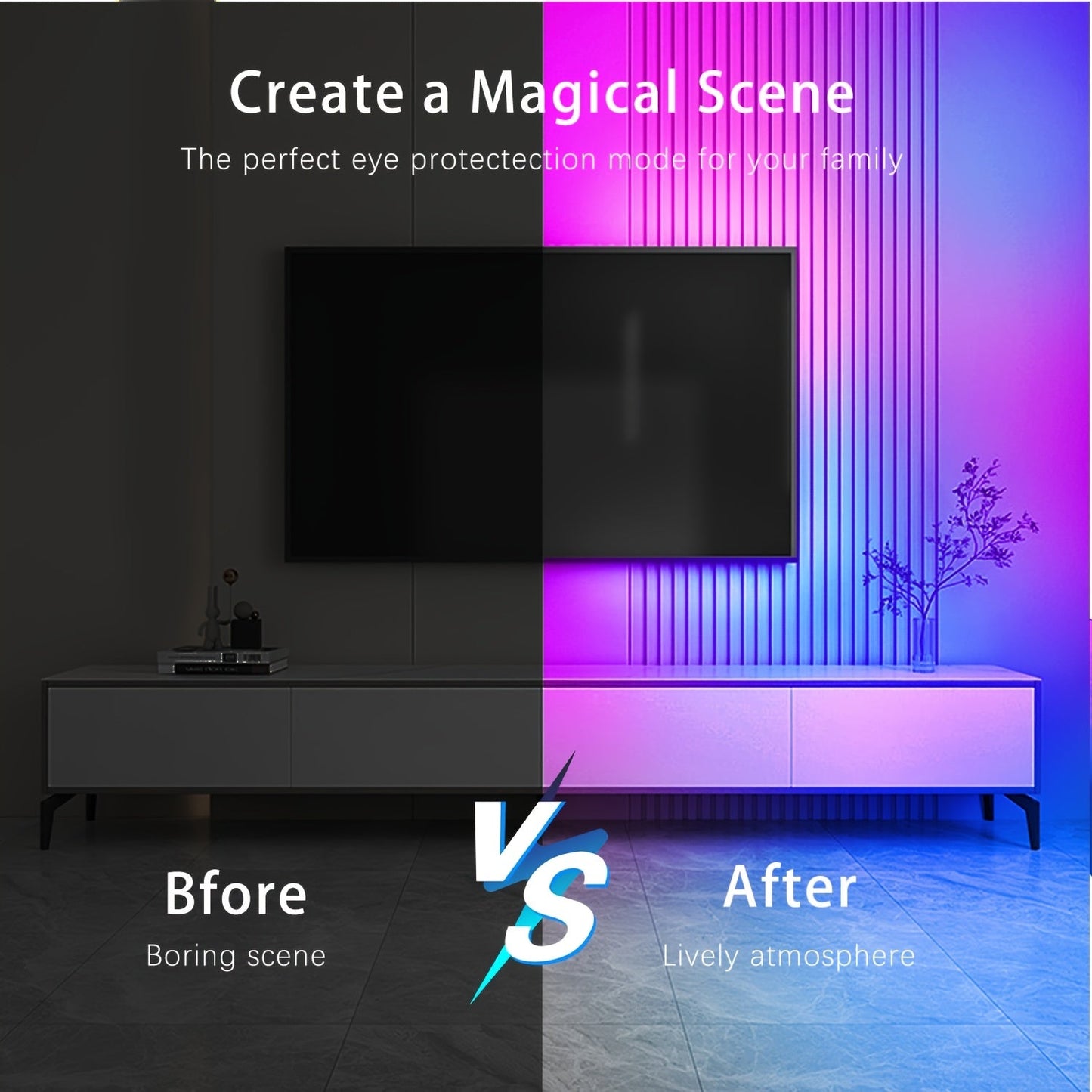 LED TV Bakgrundsbelysning Stripp med Fjärrkontroll