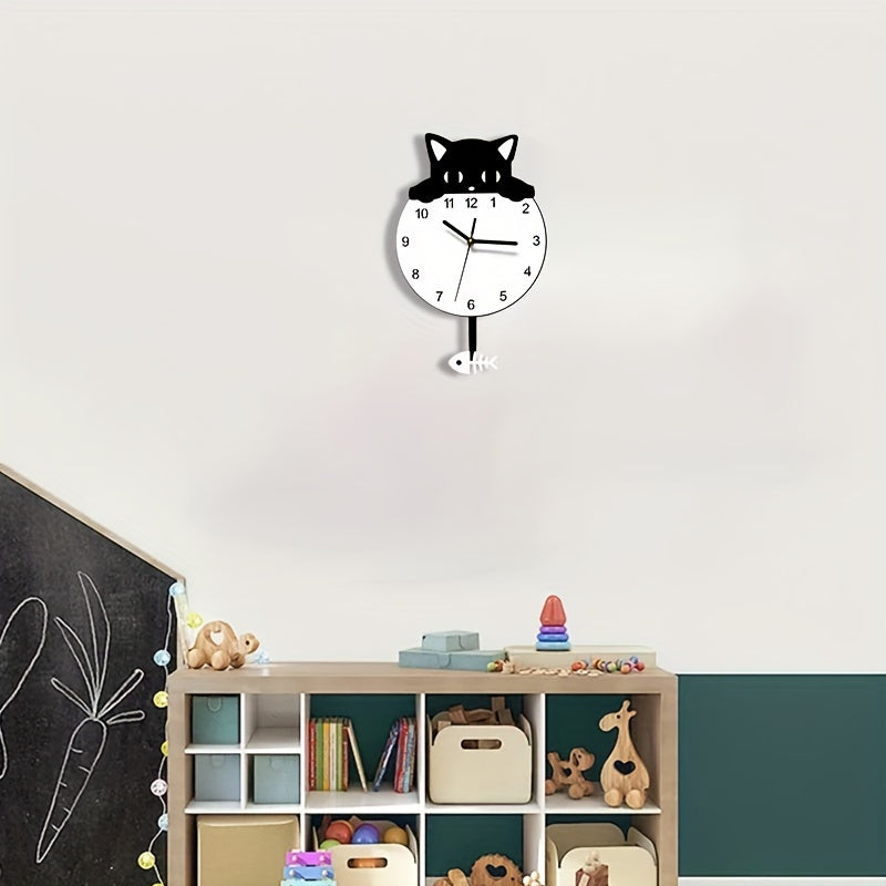 SwingCat - Stil Svingande Katt Vägklocka från WANTIFO, Modern Tecknad Stil