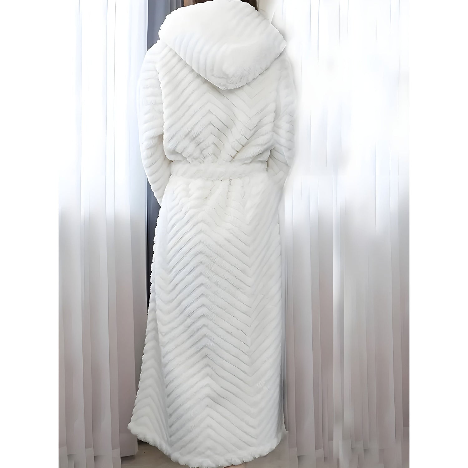 Pollina Kappa - Stilig, Tjock Långärmad Badrock Gjord av Koral Velour