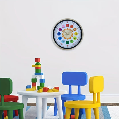 RainbowTime – Färgglatt väggur med ljudlös urverk för rolig inlärning