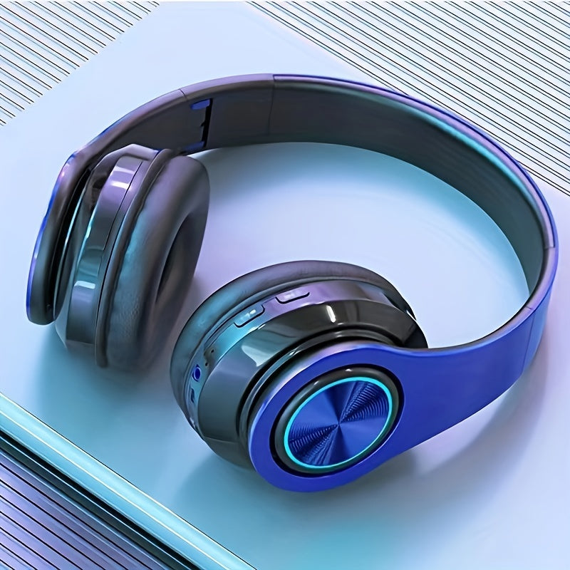 Trådlösa hörlurar LED-ljus över örat headset