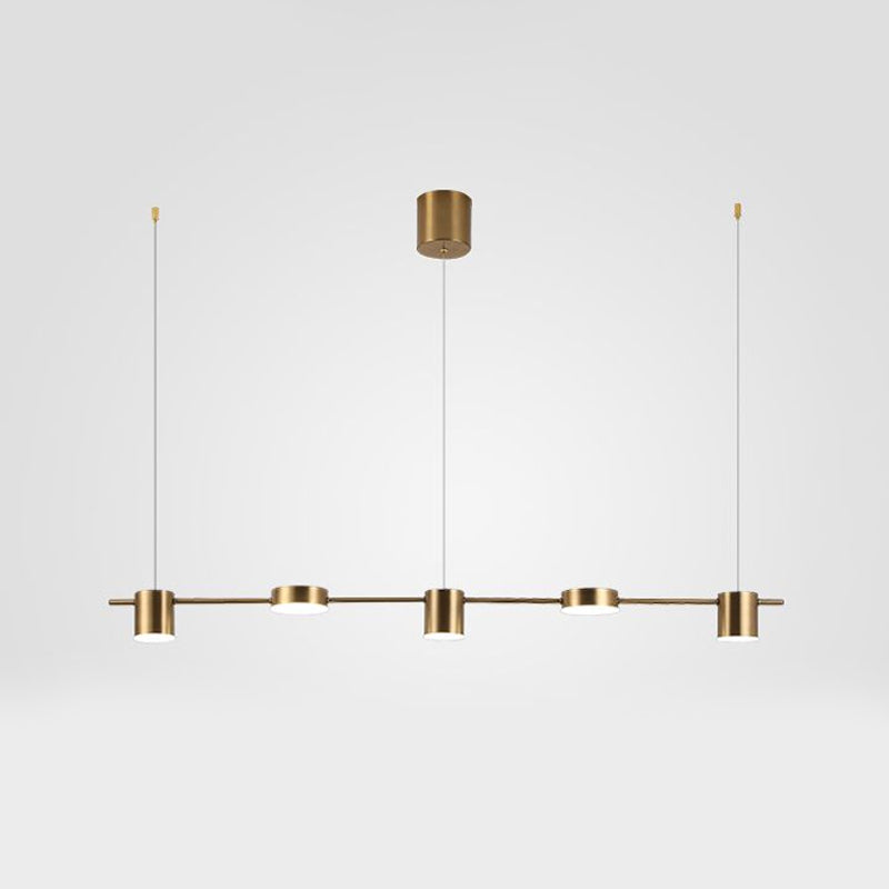 Trum Aluminium Hänglampa Eiland Modern Enkel 3/5-lamps Svart/Guld Taklampa i Varm/Vit Ljus