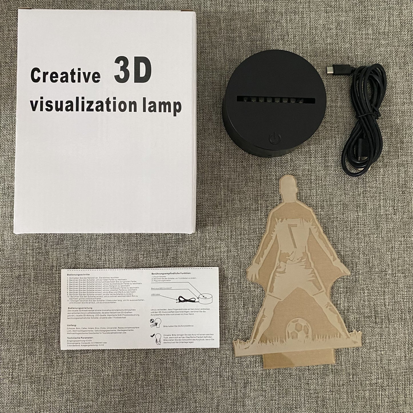 SportGlow - 3D Fotbollspelare LED Nattlampa med Färgändring