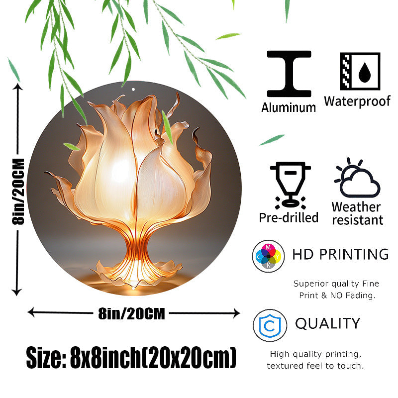 LotusLampa - Aluminium Blomma Bordslampa med LED Ljus