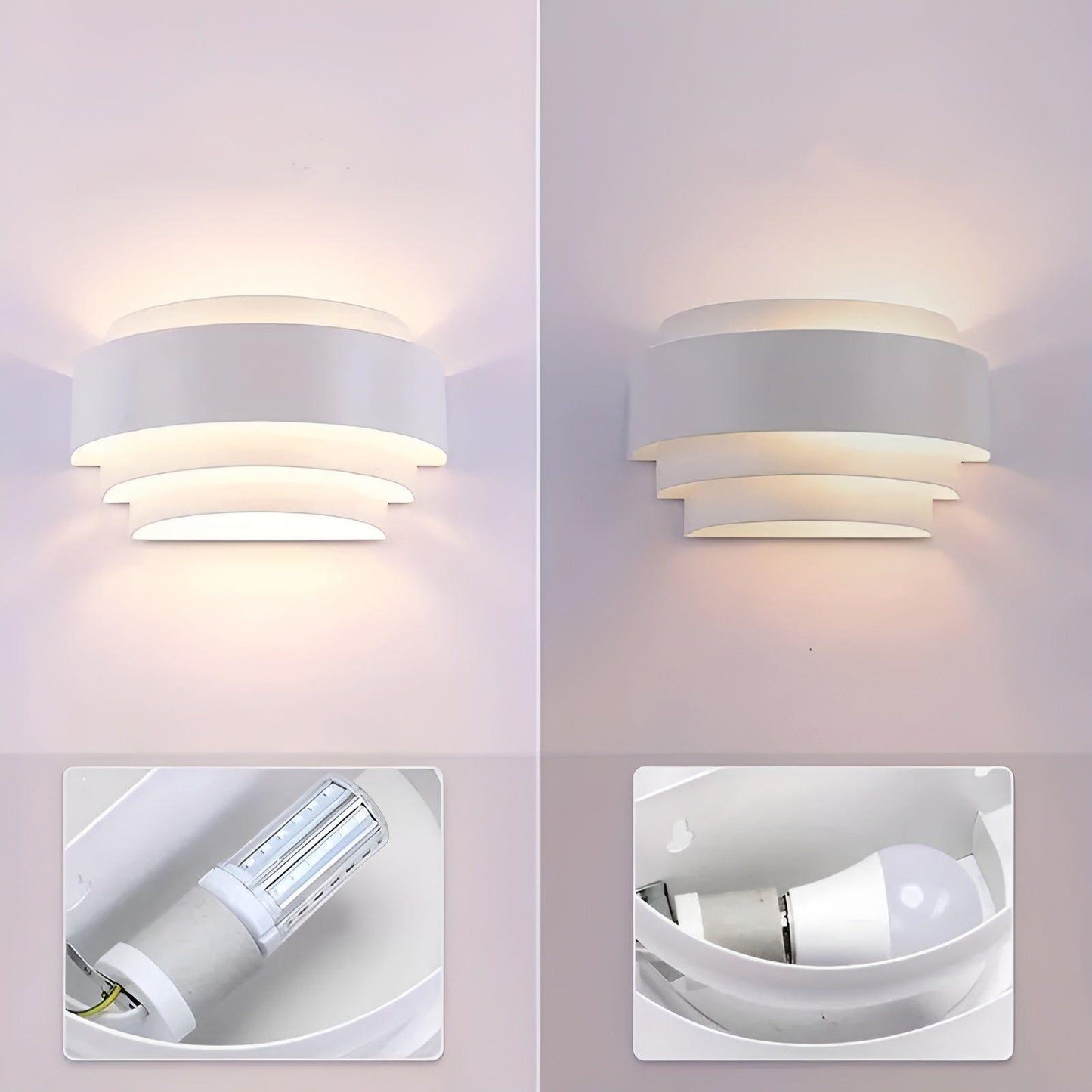 CrescentWave Light - Modern Halvmåne Metall Vägglampa