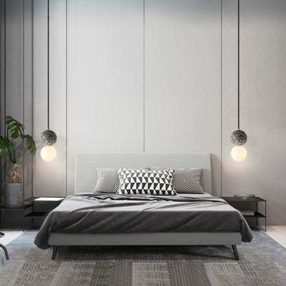 LumoSphere - Modern LED Hänglampa Svart Vit Glas