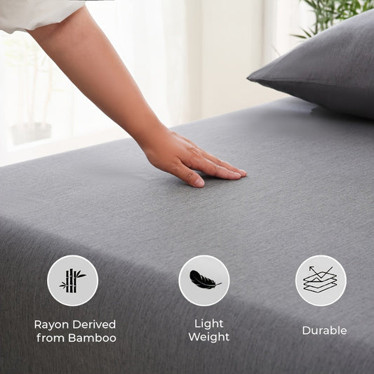 Sommar Cool Bamboo Fiber Fitted Sheet – Lyxig Andas Komfort