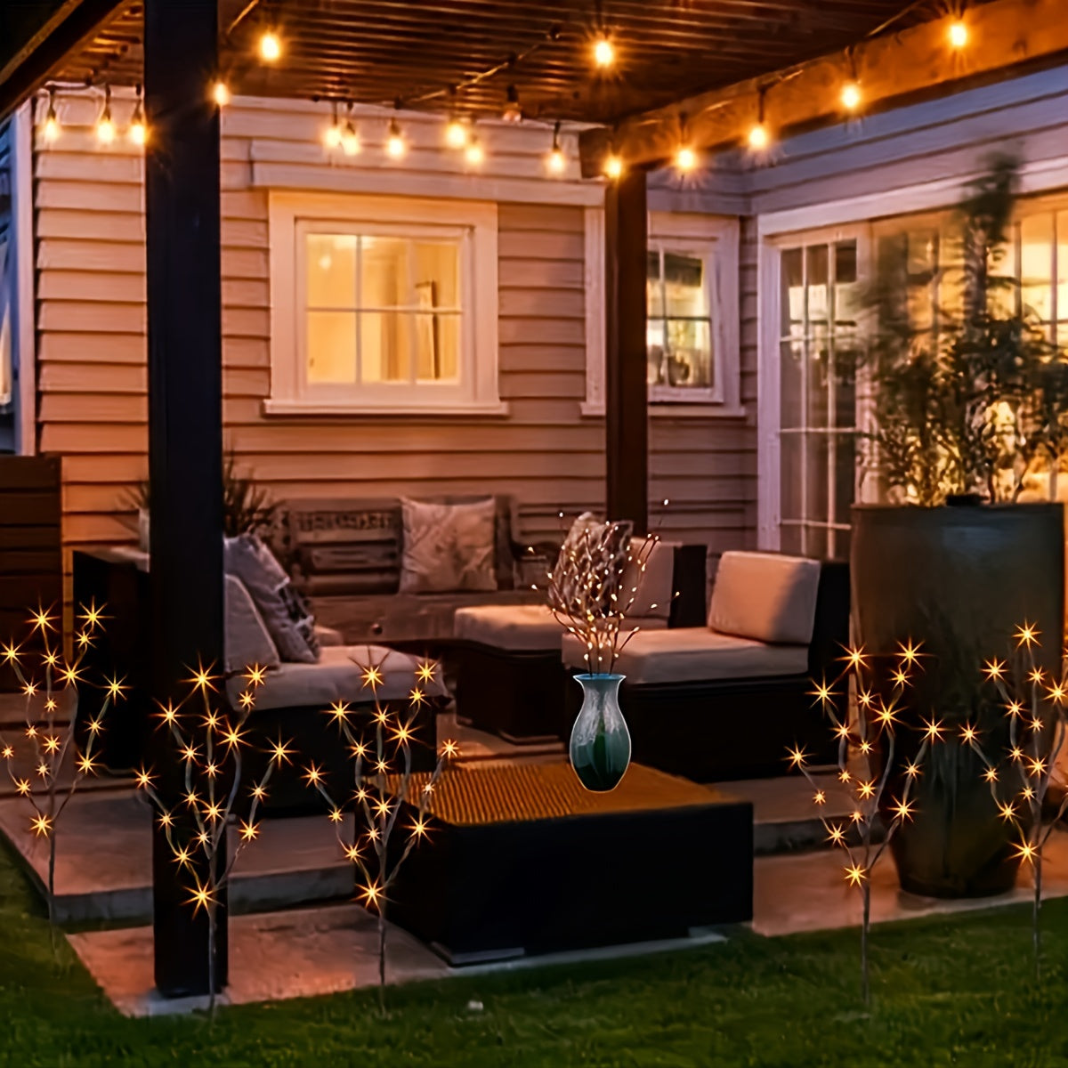 TwinkleBranch - 20 LED Taklampor, Batteridrivna, Dekorativ Belysning