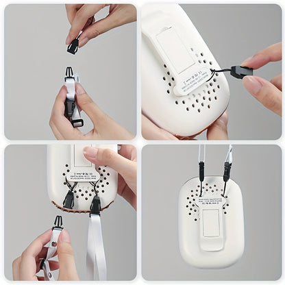Carvallo Nackventilator BreezyLoop | USB-laddning | 3 hastigheter | 2000 mAh batteri | Handsfree-kylning
