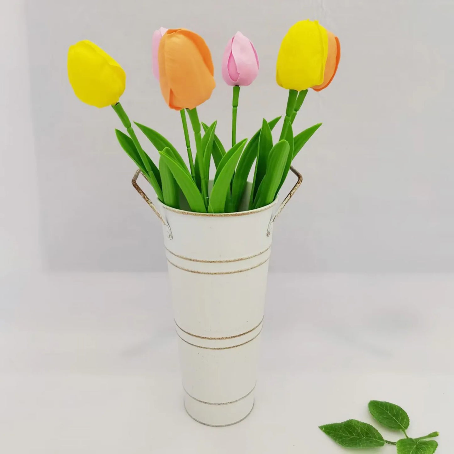 Retro Eisen-Blomkruka med handtag – Dekorativ metallblomkruka för hemmet