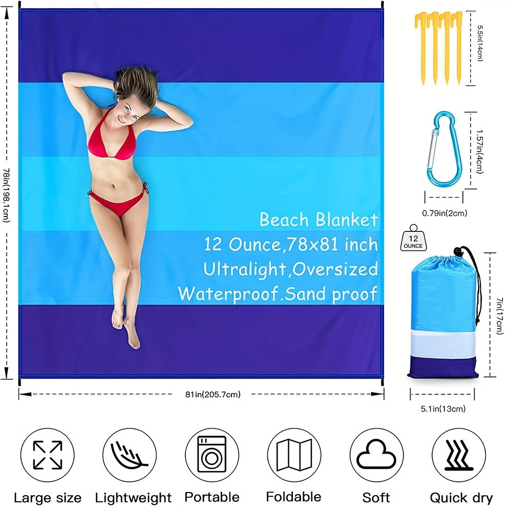 Vattentät Strandfilt | Sandfri Utomhusmatta för Camping