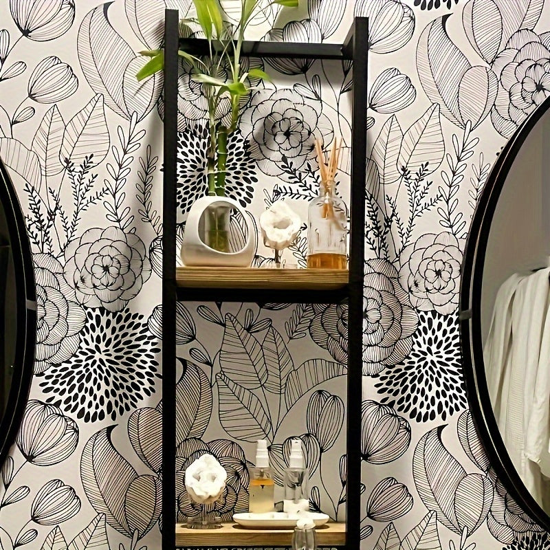 Industriell Handdukshållare med Hyllor – Elegant och Funktionell Väggmöbel