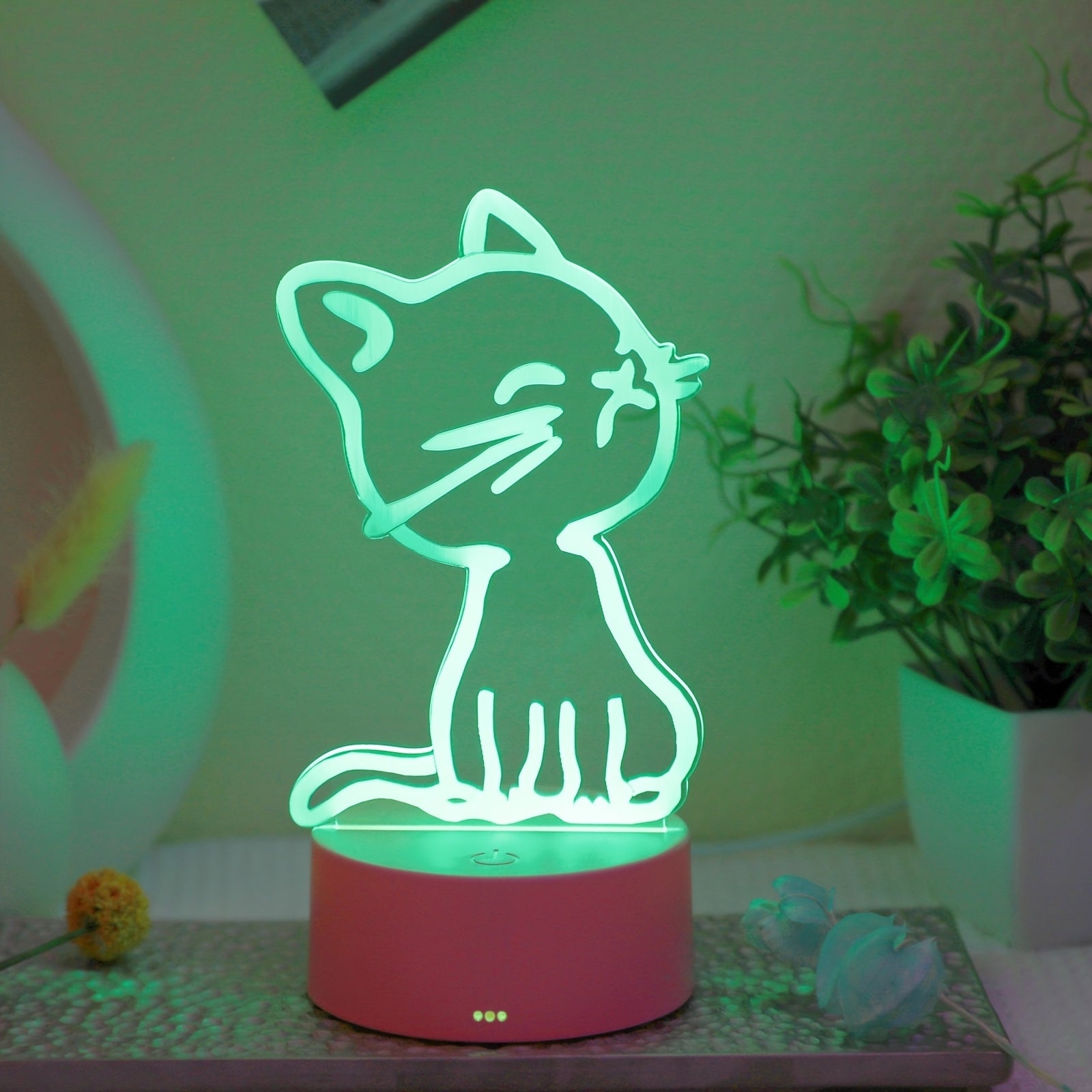 GlowPaw - Beröringsstyrd 3D Katt Nattlampa
