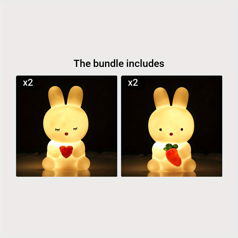 BunnyGlow - Söt Kaninlampa med LED Ljus för Dekoration och Nattbelysning