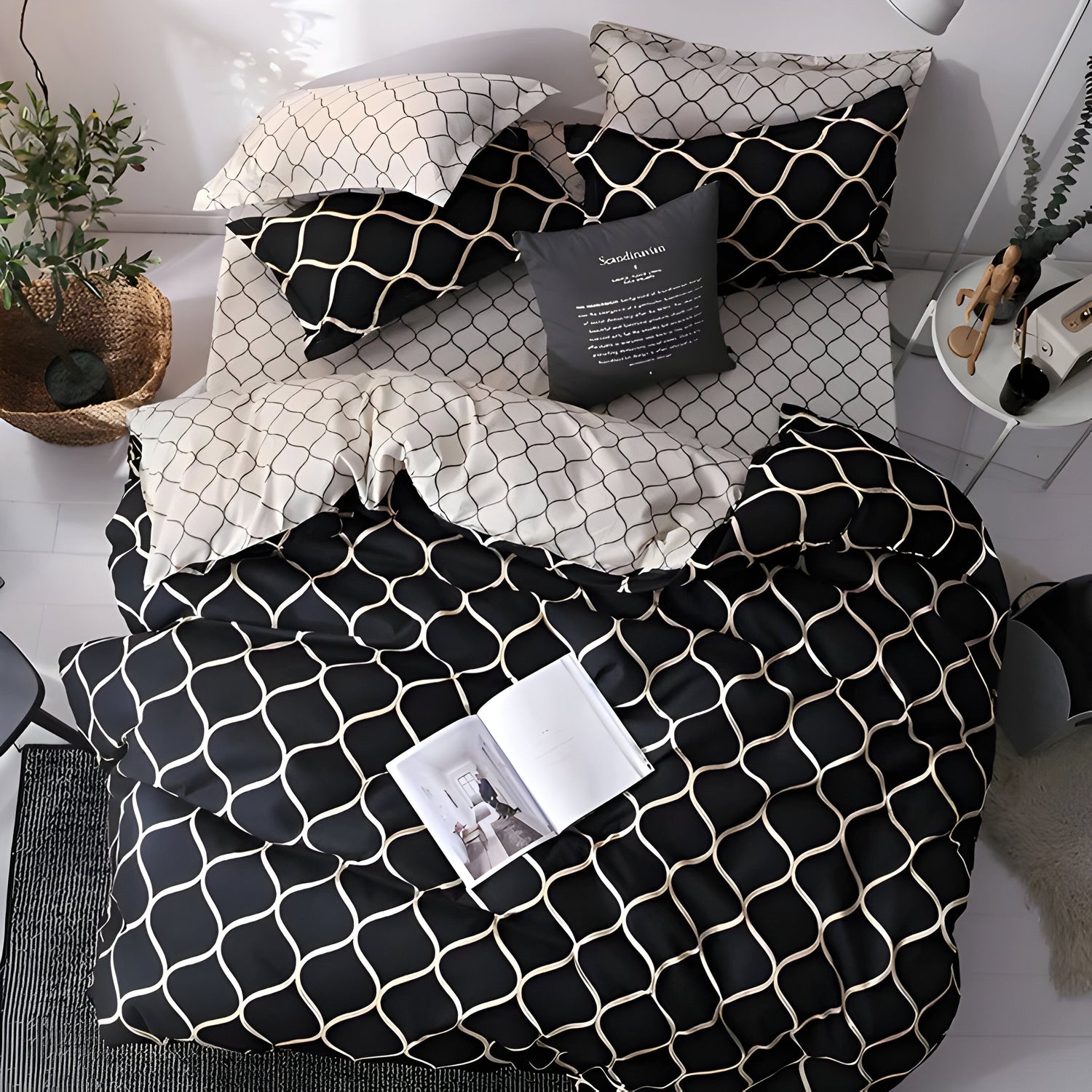 BlackBliss - Modernt Svart Sängklädesset