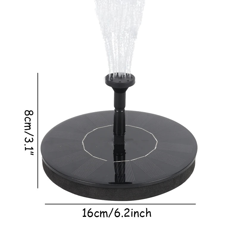 Solcellsdriven trädgårdsvattenfontän