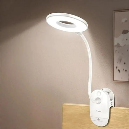 Uppladdningsbar LED-bordslampa med klipp – Justerbar skrivbordslampa för hemmakontor och studier