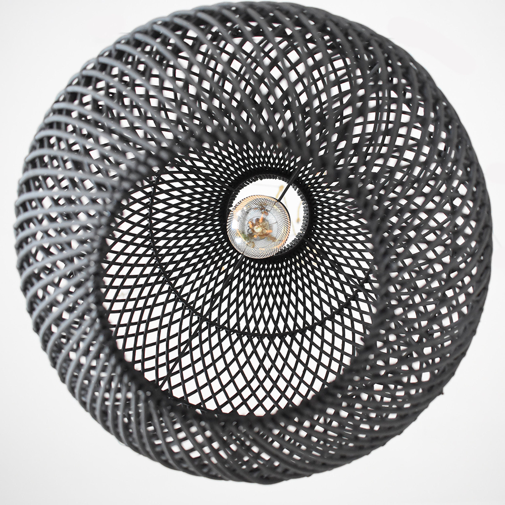 Boho Rattan Handvävd Svart Taklampa