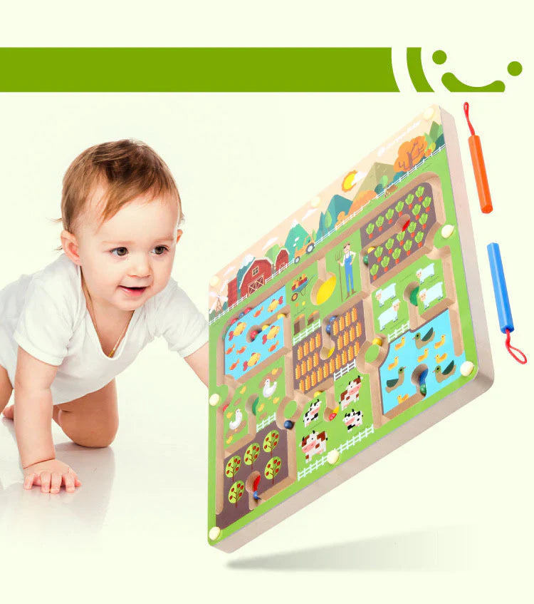 Färg Labyrint Pussel – Magnetiskt Äventyr för Barn