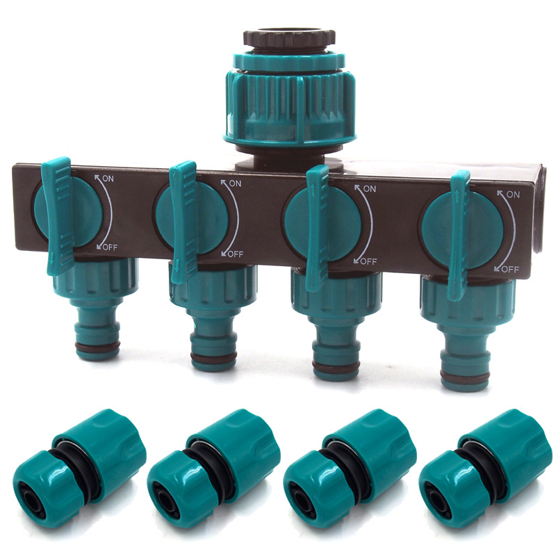 Universell 4-vägs trädgårdsslangfördelare – Justerbar kranfördelare