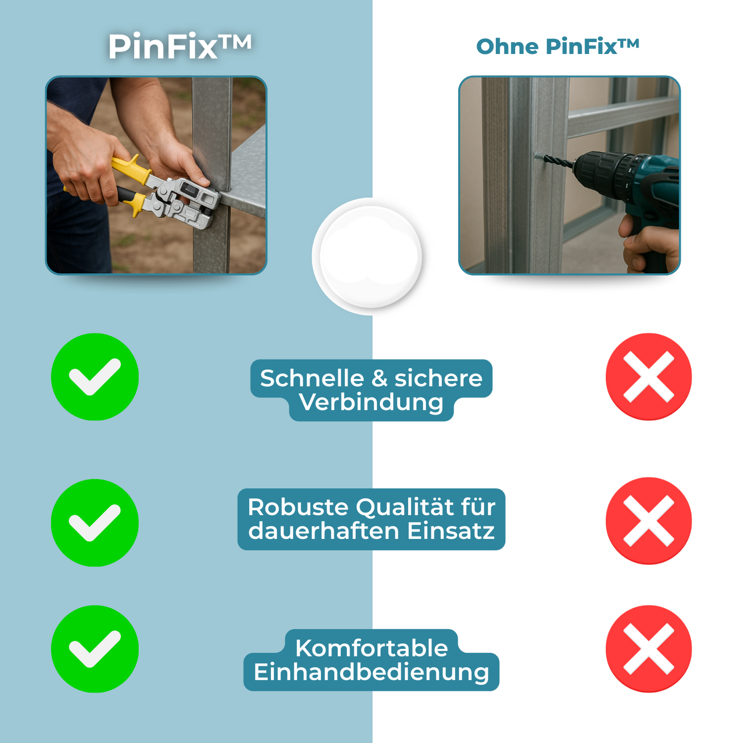Carvallo – Stark förbindelser utan skruvar på sekunder (Inkl. 100 pinnar)