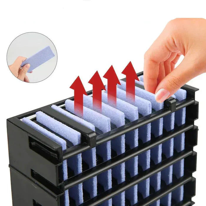 Carvallo Klimagerät Airiloft | 3-i-1 luftkylare, luftrenare & luftfuktare | 7-färgad LED & USB-port | Vit 14×14×14,5 cm