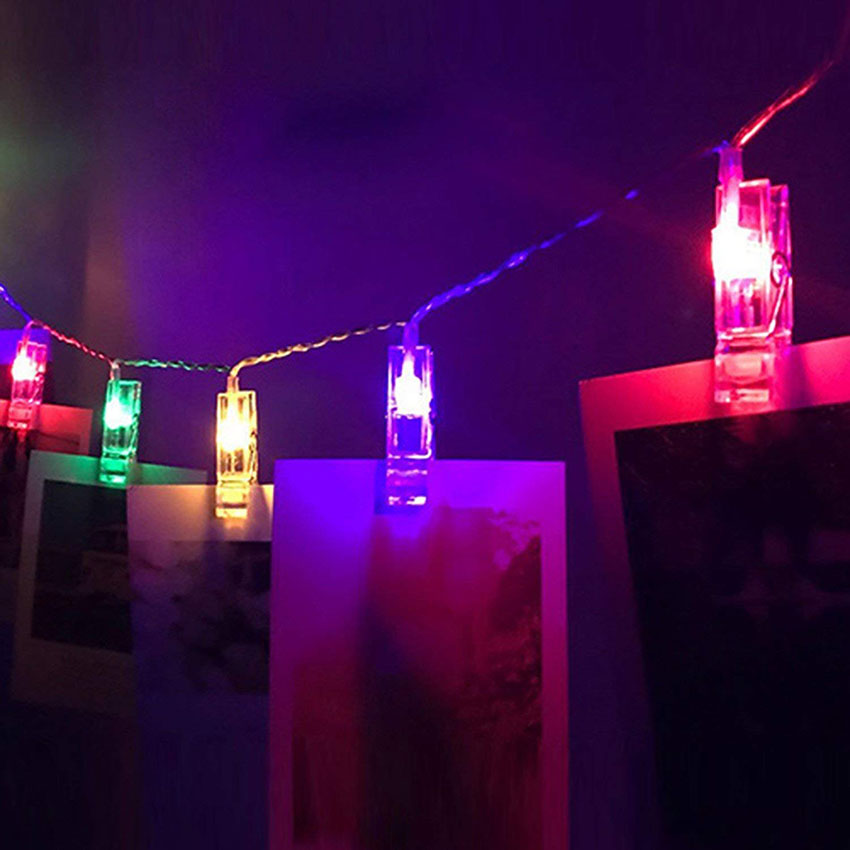 LED Fotoklipp Ljussträng med Batteridrift – Färgskiftande ljus för dekoration och fotopresentation