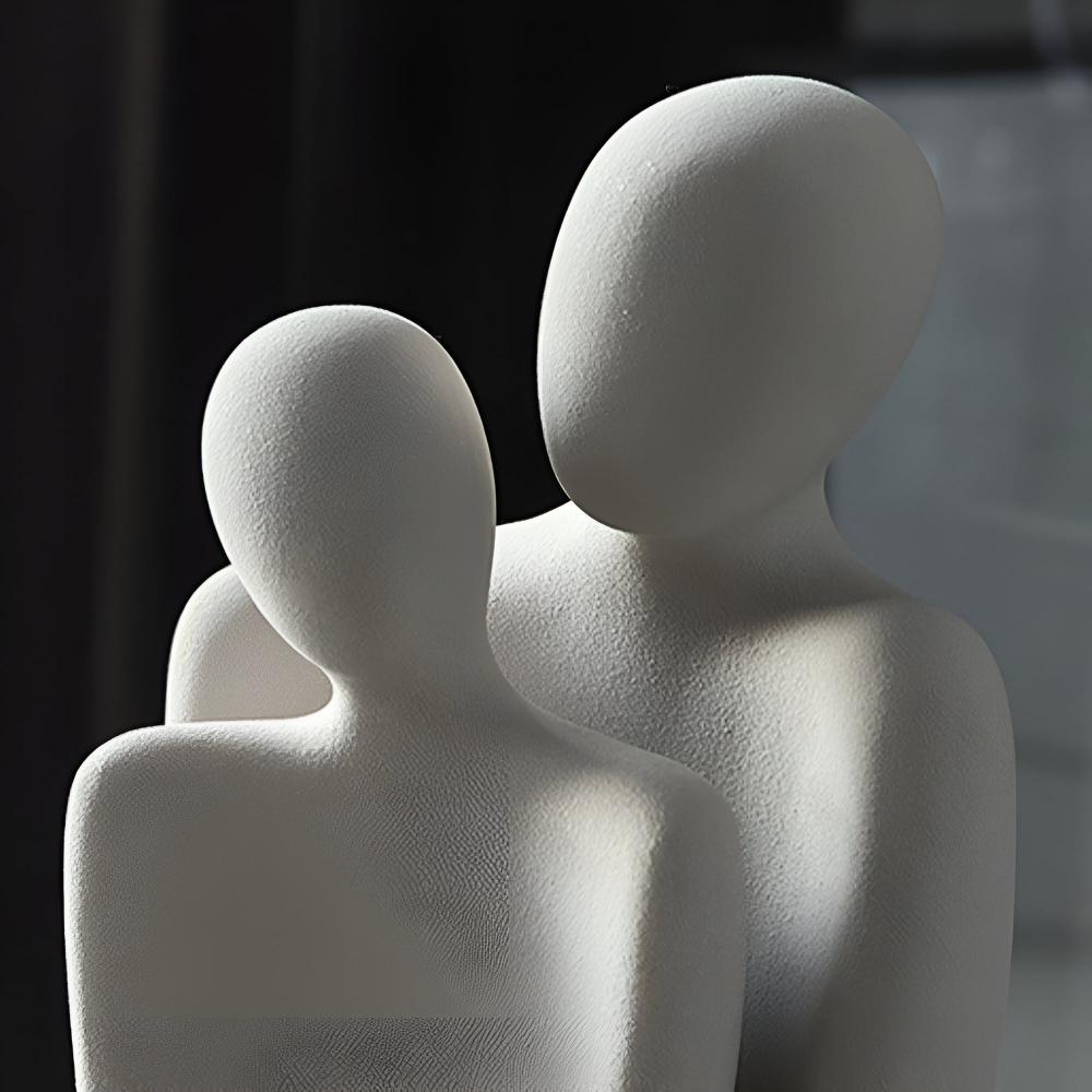 Romantic couple ceramic sculpture