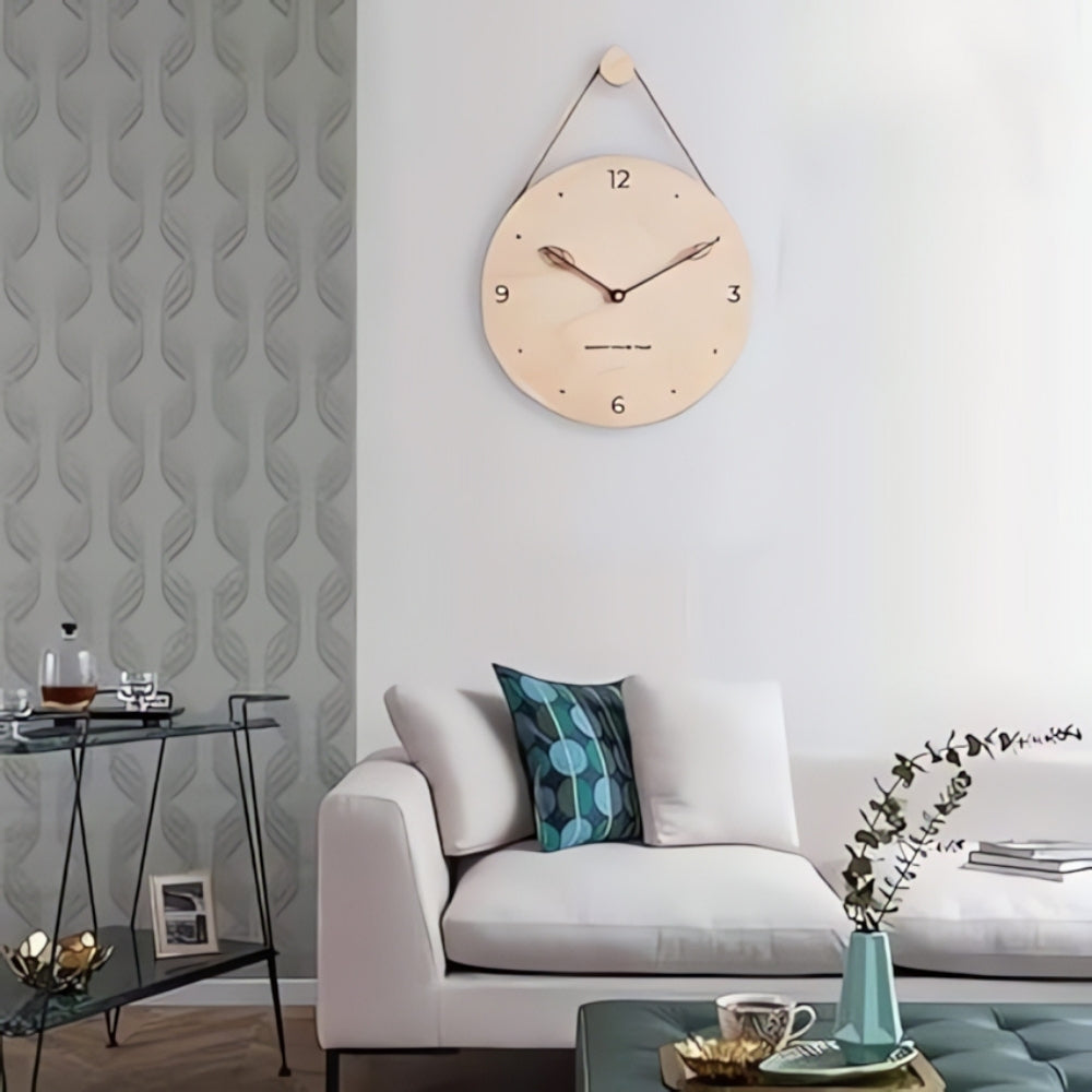 Minimalistisk rep trä väggklocka
