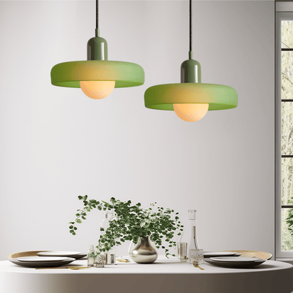 Lunari Halo | Pendellampa i färgat glas i Bauhaus-stil