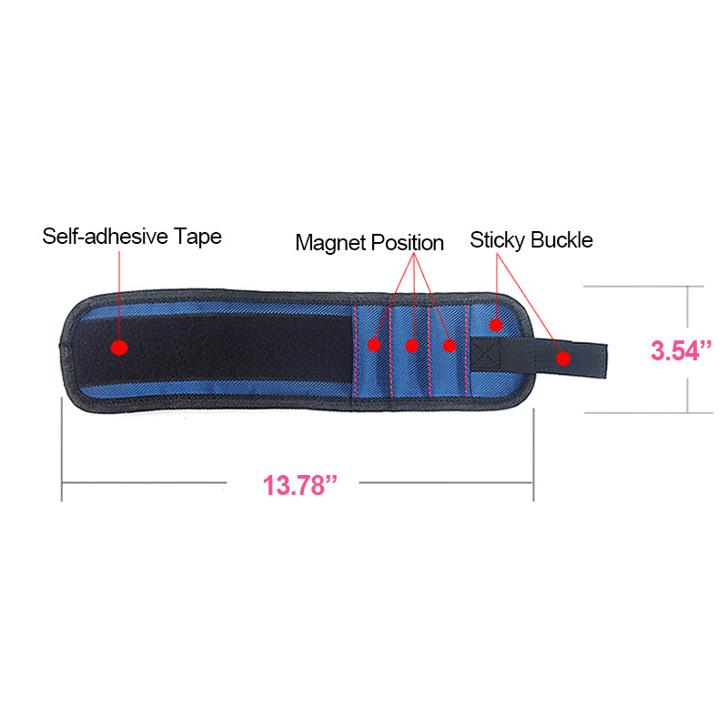 Magnetiskt verktygs-hållararmband för skruvar och spik
