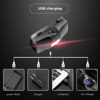 Återuppladdningsbar LED-huvudlampa med vitt, rött och grönt ljus – Kraftfull pannlampa med USB och batteri