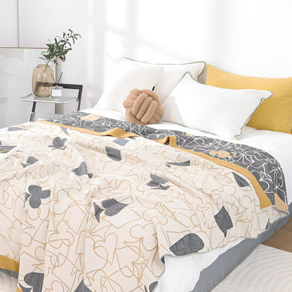 Poker Mönster Bomull Filt