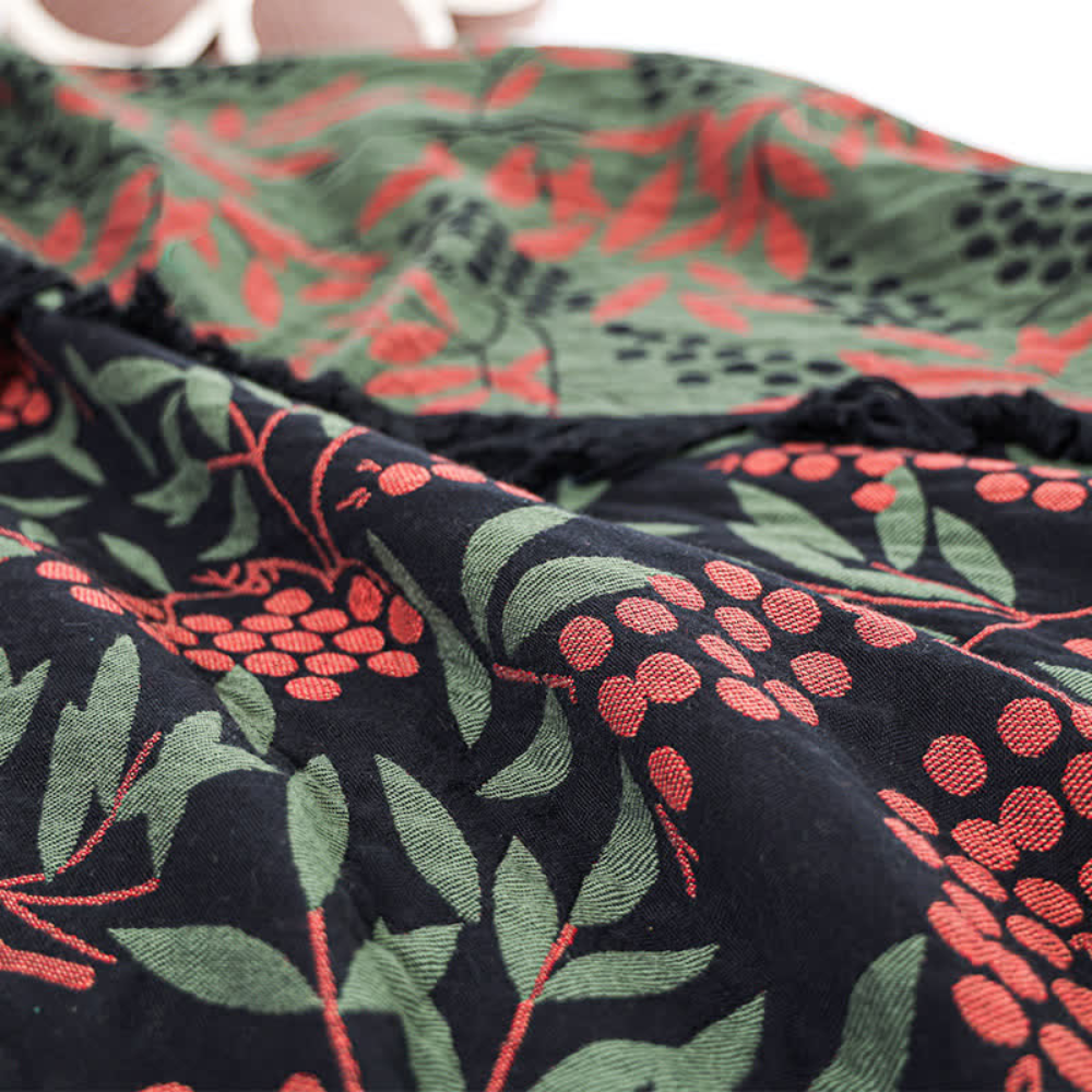 Vibrant Begonia Fruit Bandtassel Filt