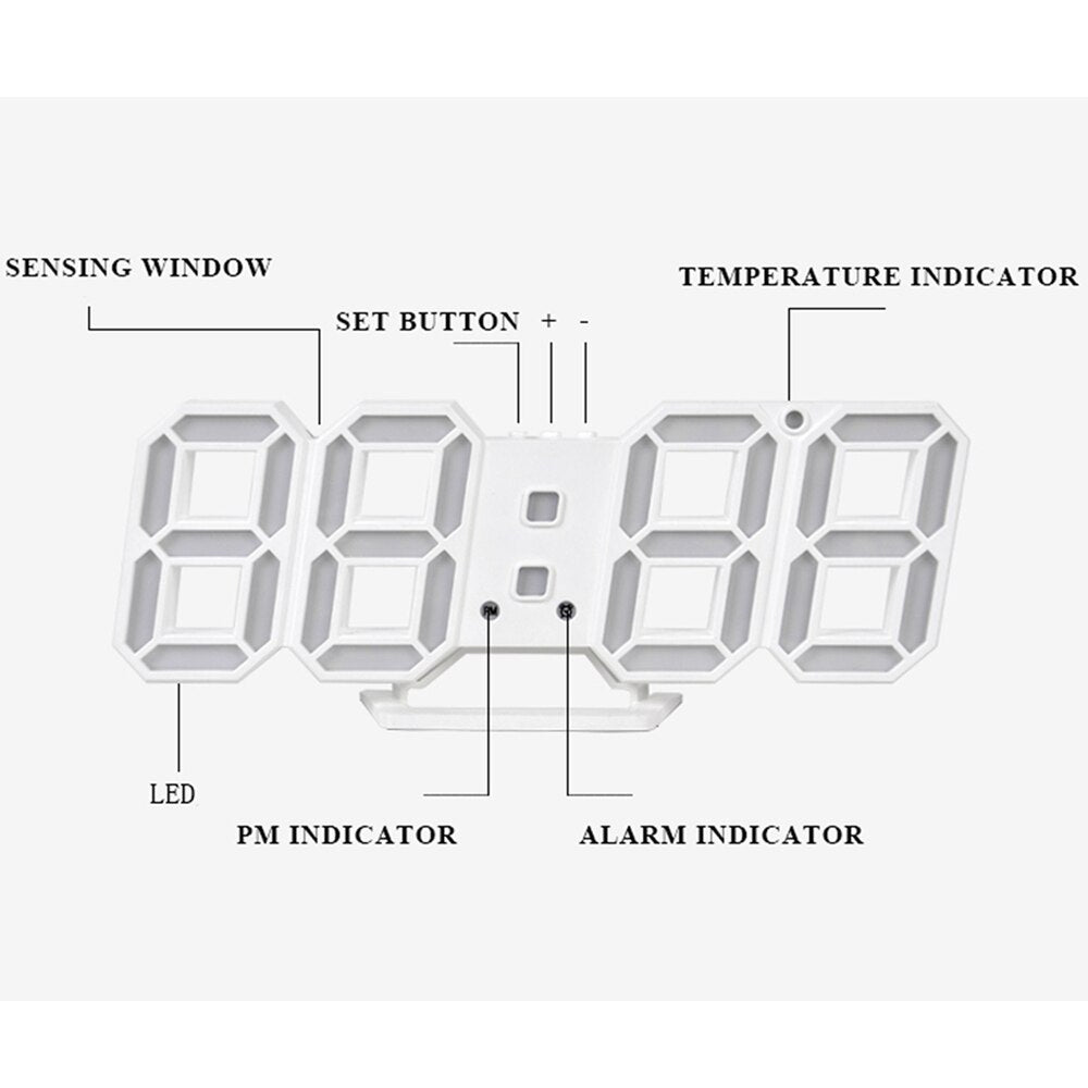LED-Digital Väckarklocka - Temperatur och Alarm