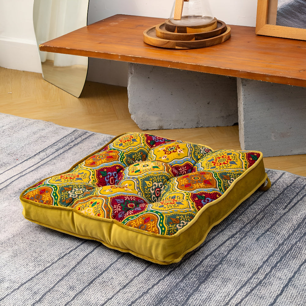 Maroccan inspired tie band cushion