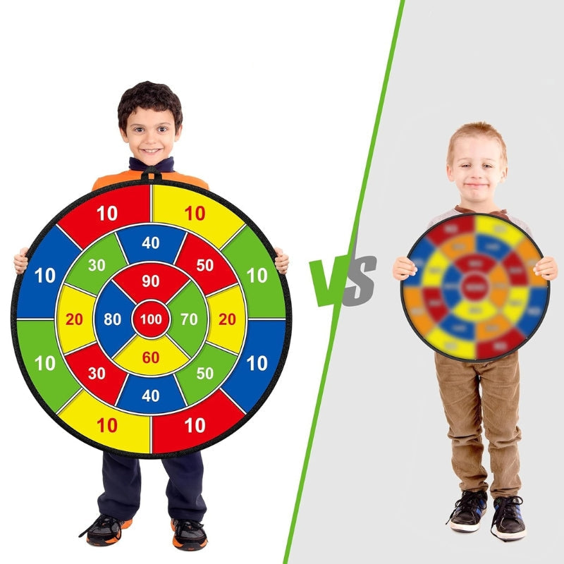 SkillDarts - Stor dubbelsidig darttavla för barn med klibbiga bollar och målspelet