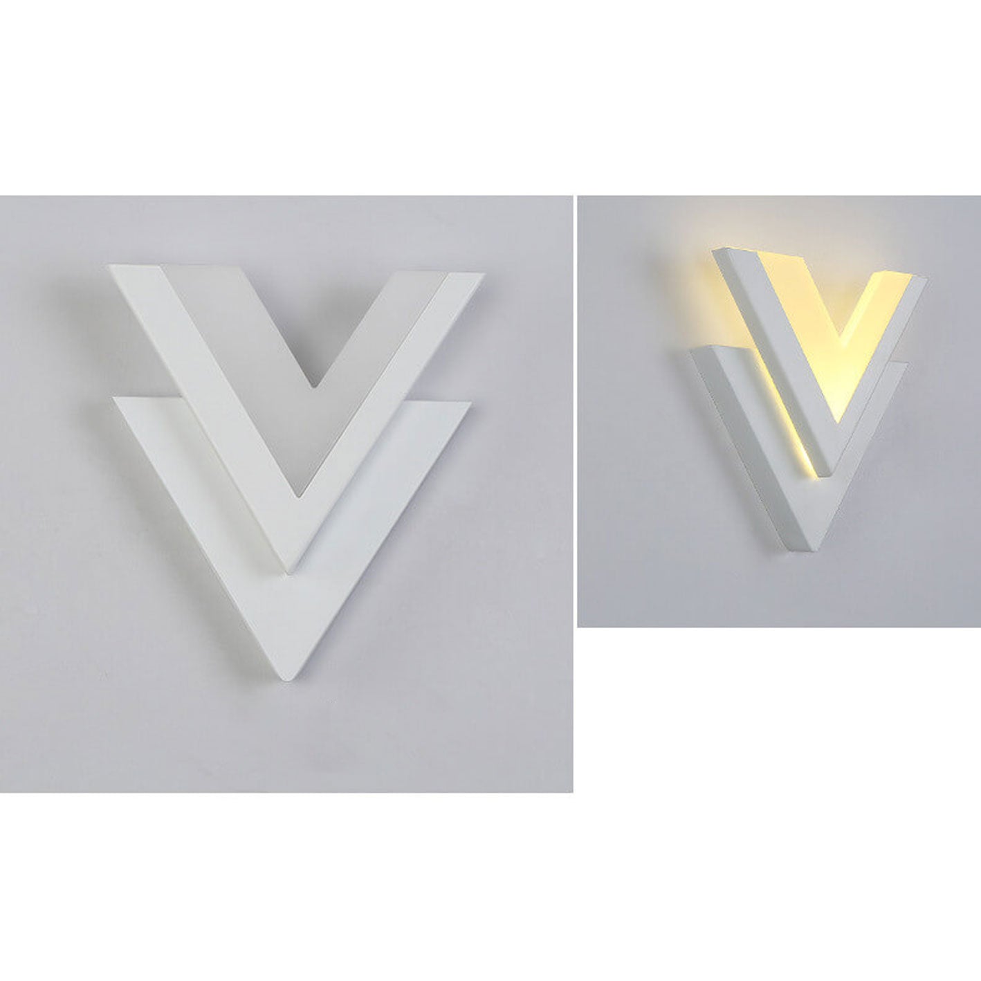 Minimalistisk V-formad LED-vägglampa