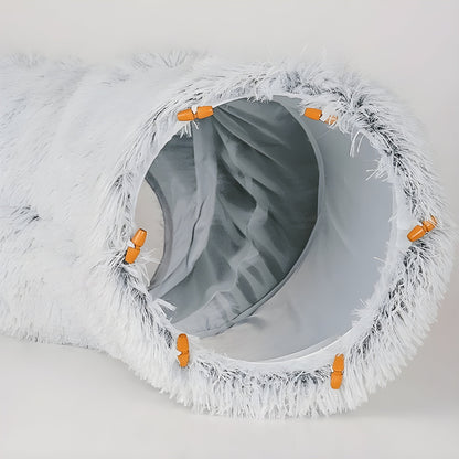 PurrNest Kattbädd - Fällbar Rund Kattunnelbädd