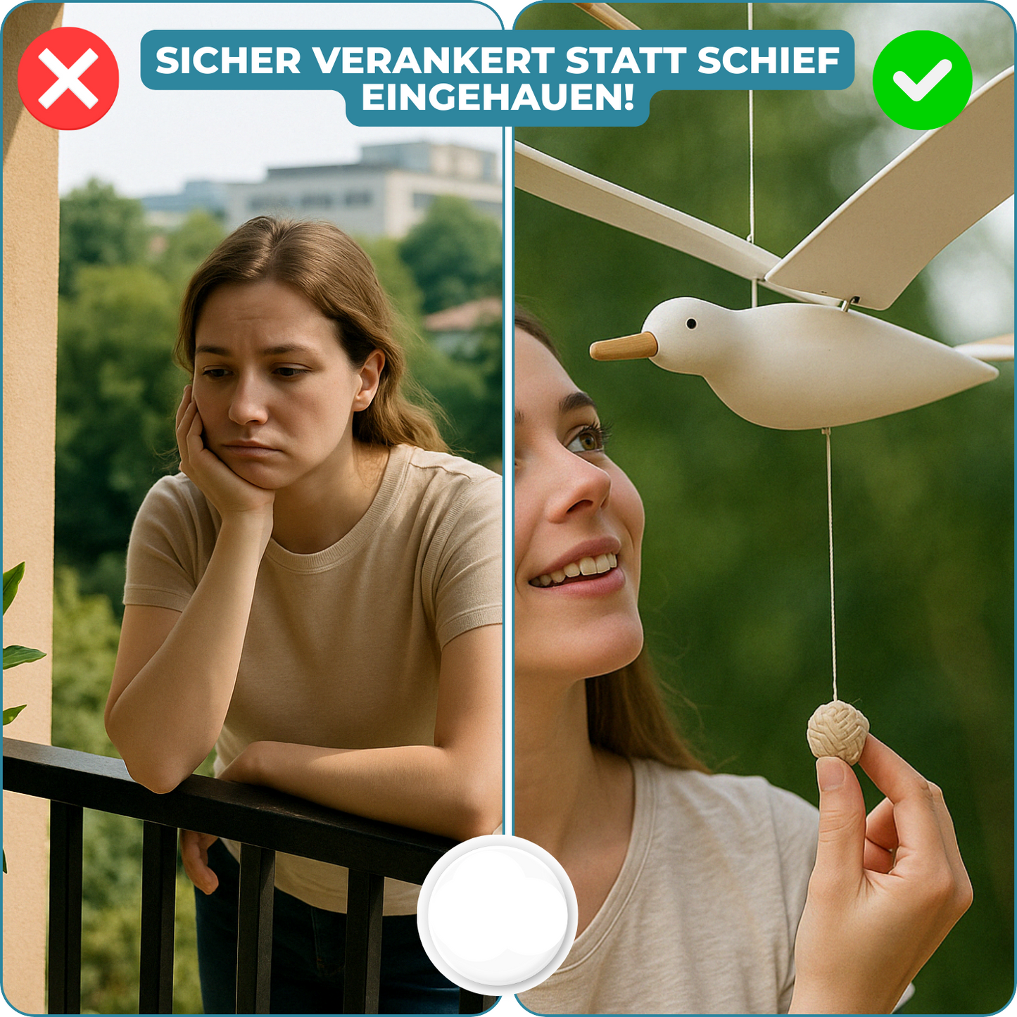 Carvallo – Handgjord mås med fladdrande vingar