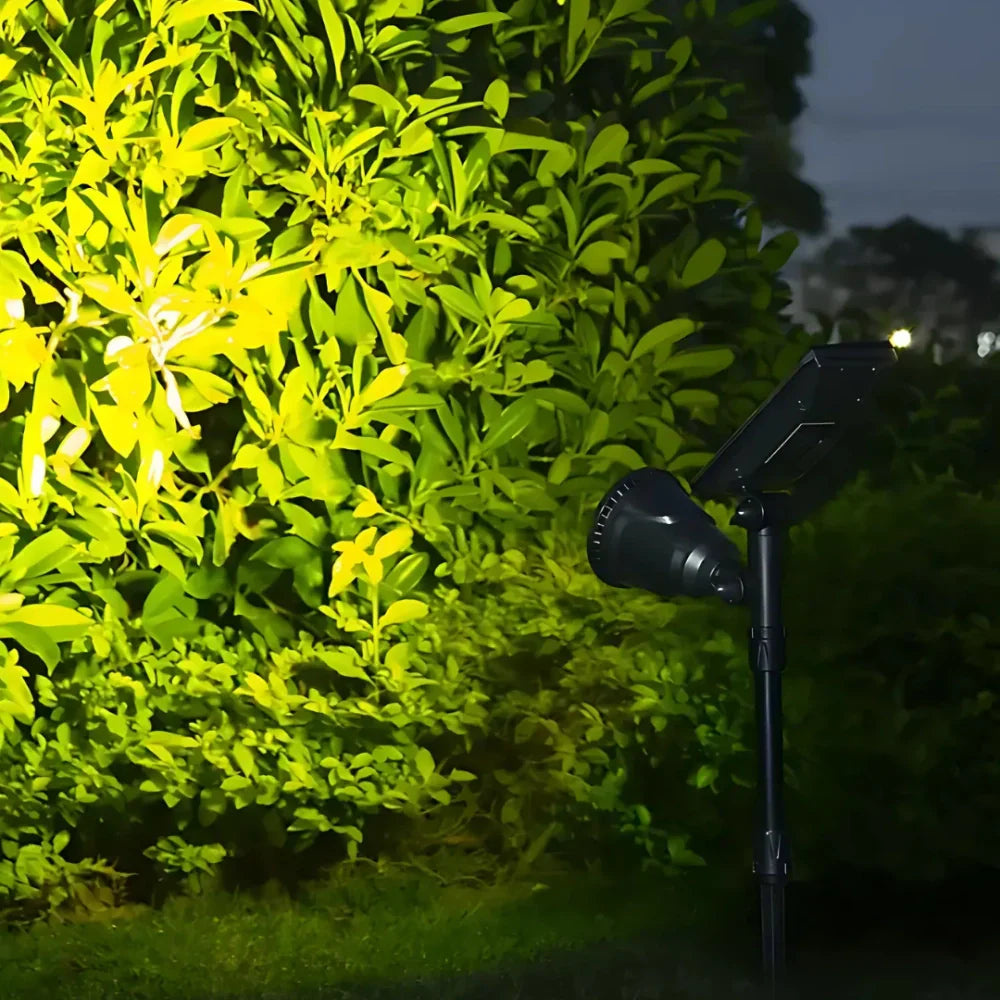 Trädgårdslampa med solenergidriven LED-uppsättning