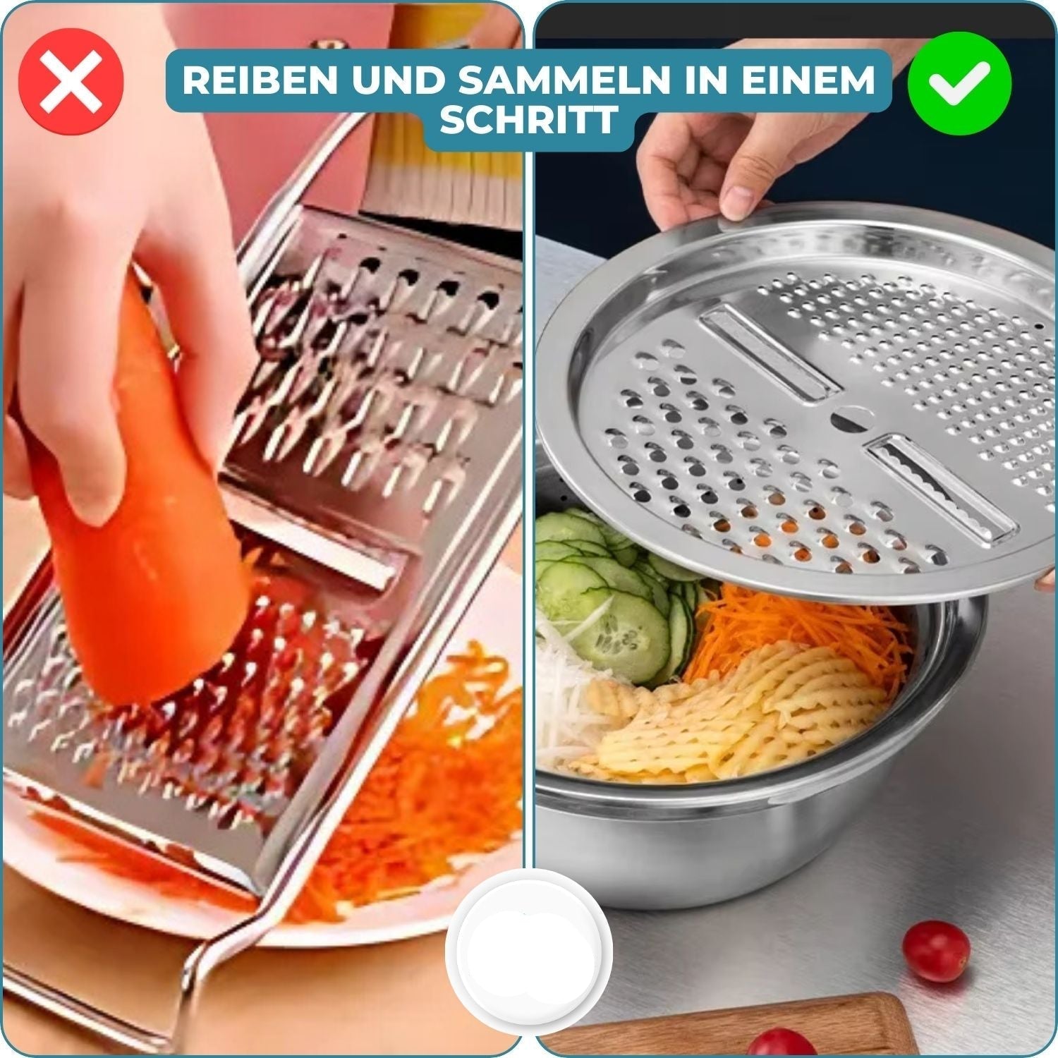 Carvallo - 6-i-1-bassäng i rostfritt stål