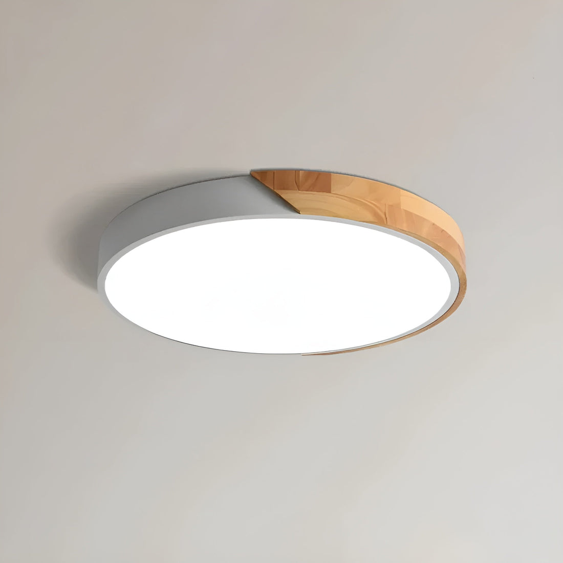 LED-taklampa i trä – Skandinavisk design | Varmt ljus för vardagsrum
