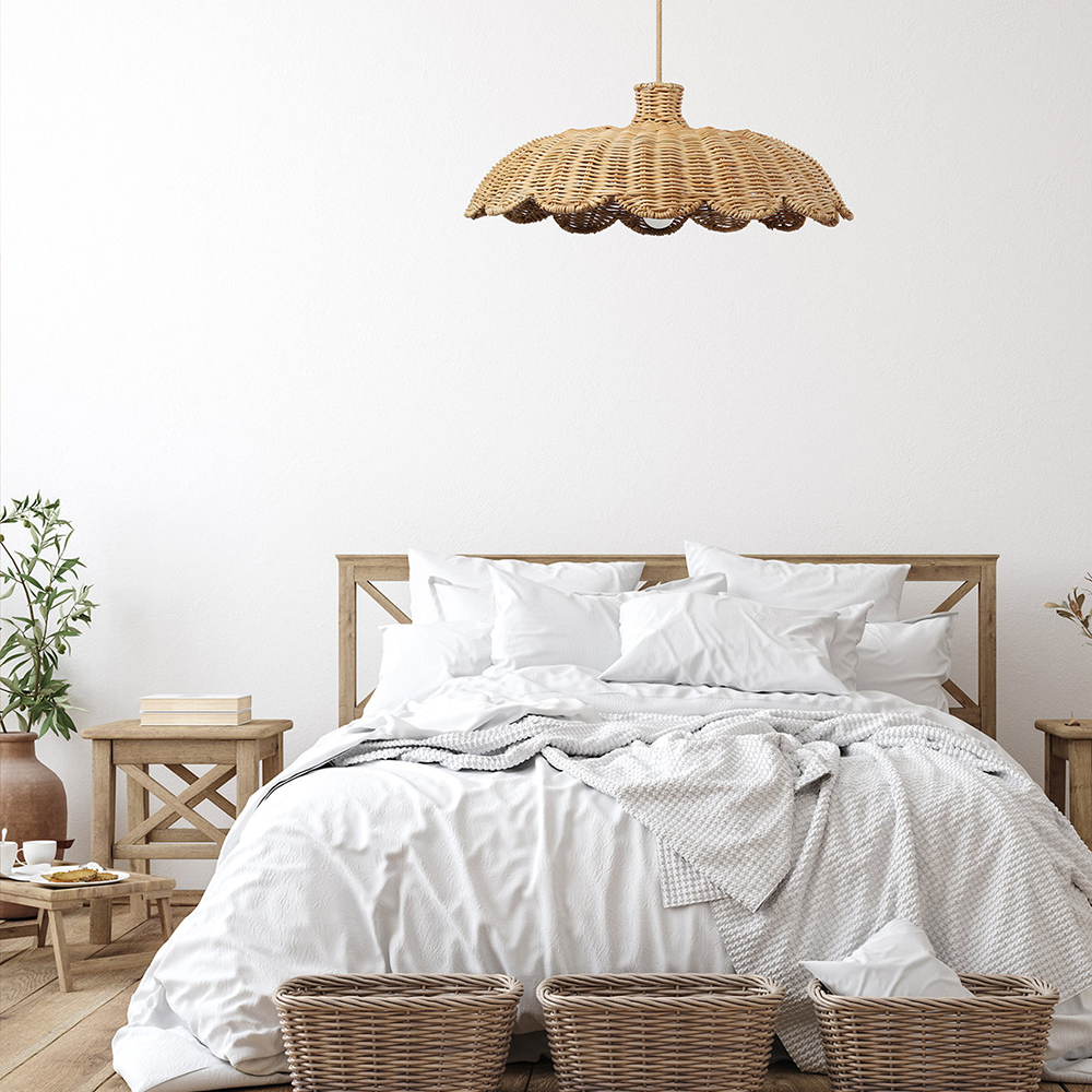 Boho Kreativ Dekor Rattan Vävd Hänglampa