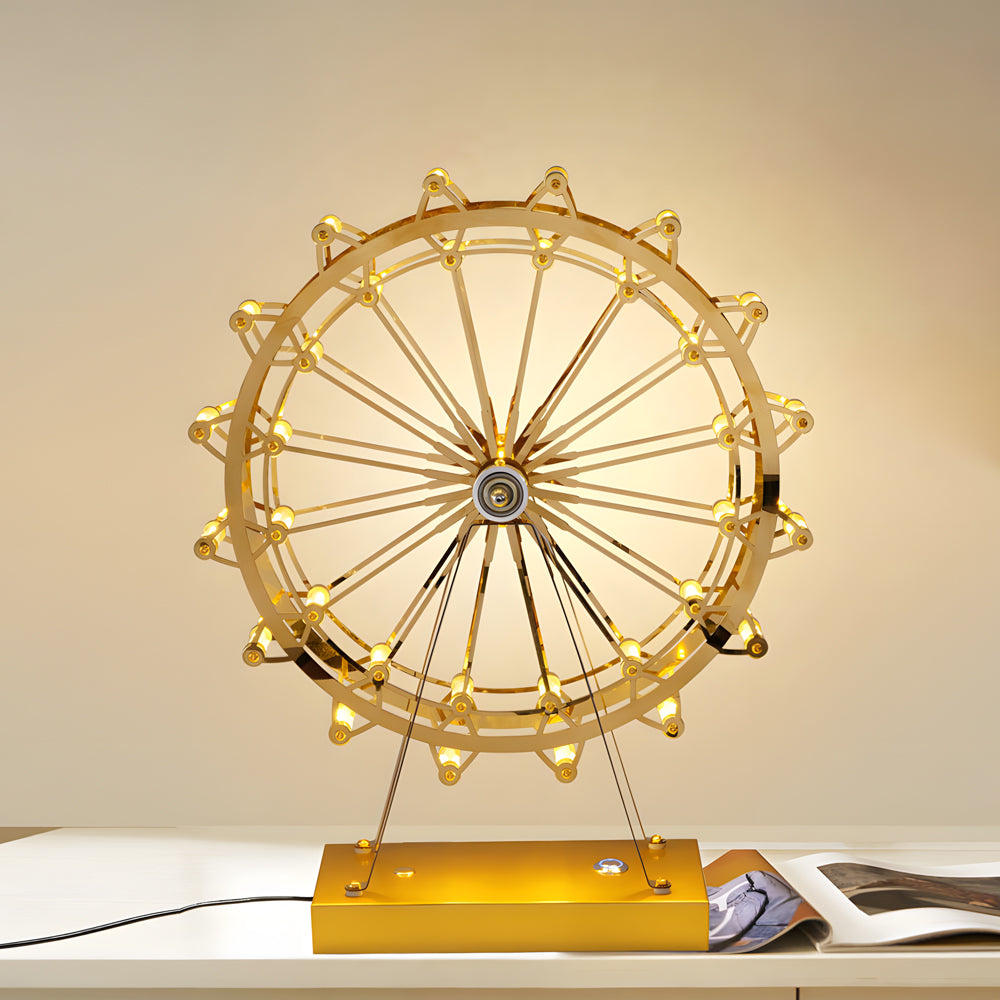 LumiCircus - Guld Rad Bordslampa med LED och Touch